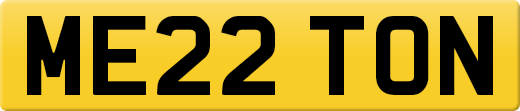 ME22 TON private number plate